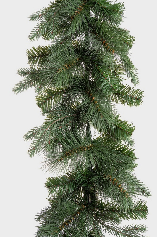Festone di pino artificiale da 120 cm con struttura in metallo
